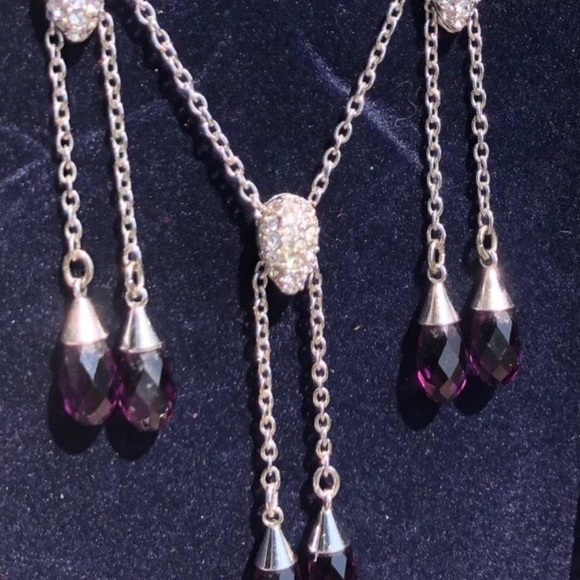 Swarovski amethyst drop earrings - Picture 7 of 13
